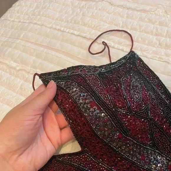 Vintage Caché Silk Butterfly Beaded Top - Picture 8 of 9
